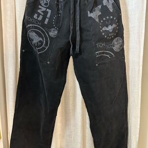 Men's Black Graphic Joggers